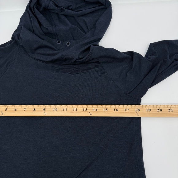 Athleta Uptempo Hoodie Sweatshirt Women Small Blue Navy Athletic Performance - Picture 11 of 13